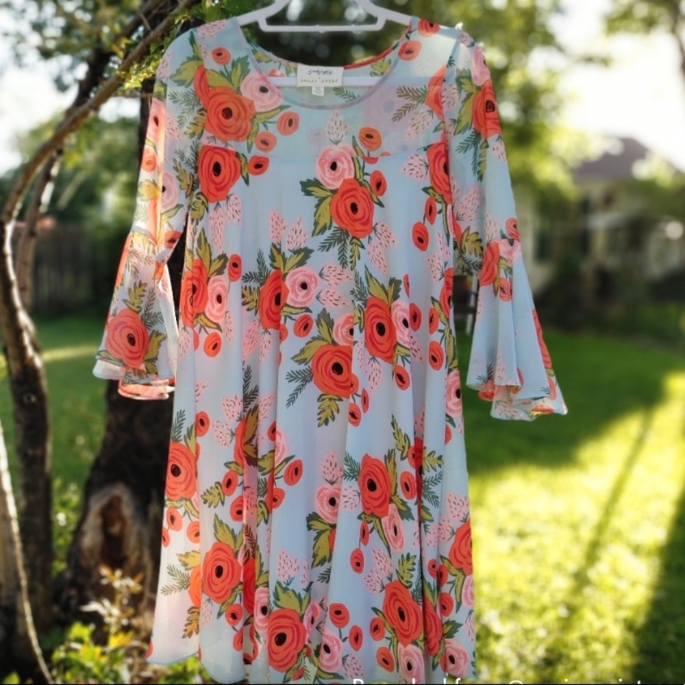 Like NEW!! Anthro Rifle Paper Co. Fluttered Blooms Dress - Picture 4 of 14